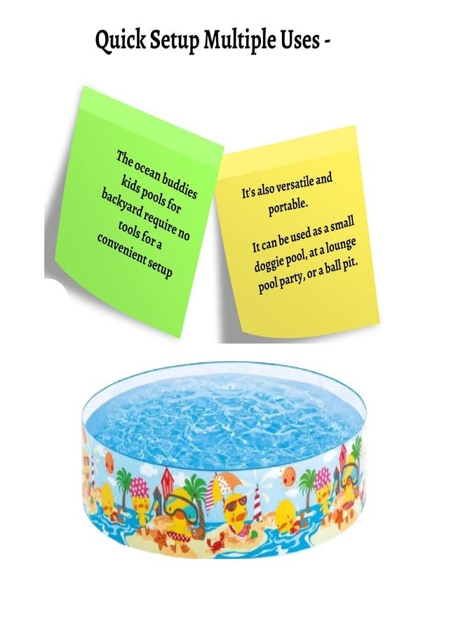 SELLMONK 4 Ft Round Swimming Pool for Kids Folding & Durable Swim Center Pool for Kids 1 to 5 Years No Need for an Air Pump - Multicolor - Image 5